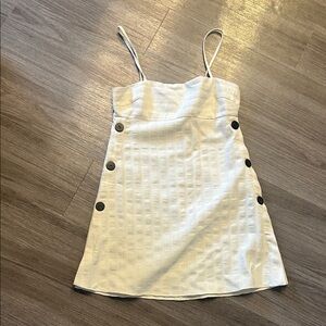 Zara White Mini Dress with Button Accents